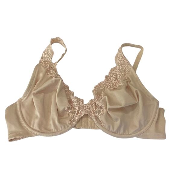 Natori Feathers Underwire ConCream Bra Embroidery Unlined Size 36 DD  36DD 36E - Picture 1 of 7
